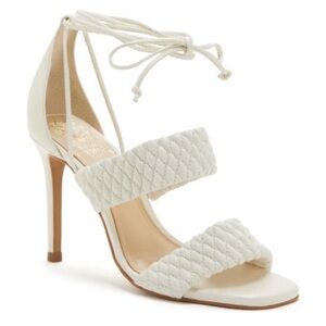 Vince Camuto Antilique Quilted Straps Stiletto Sandal Creamy White Size 8.5